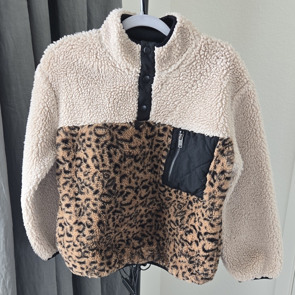 Rails Cream and Tan Sherpa Jacket Cozy Winter Essential